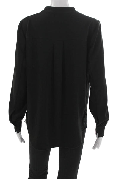 Finders Women Basic Cowl Neck Black Long Sleeve Blouse Pullover Size S