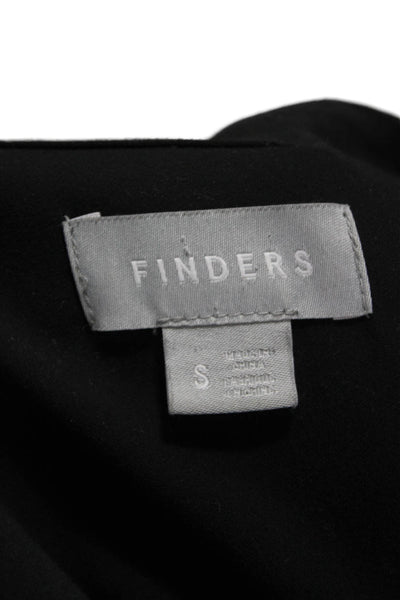 Finders Women Basic Cowl Neck Black Long Sleeve Blouse Pullover Size S