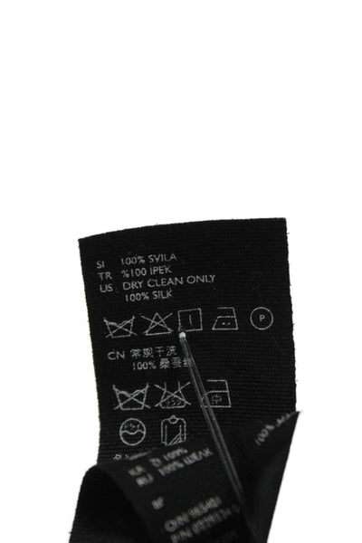 COS Womens Black Silk Collared Basic Blouse Long Sleeve Zip Size 4
