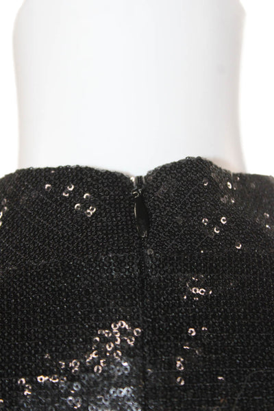 Galvan London Womens Black Polyester Mock Neck Long Sleeve Blouse Zip Size 6