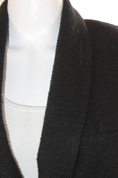 IRO Womens Black Blazer Tie Closure Cotton Wool Blend Long Sleeve Size 36
