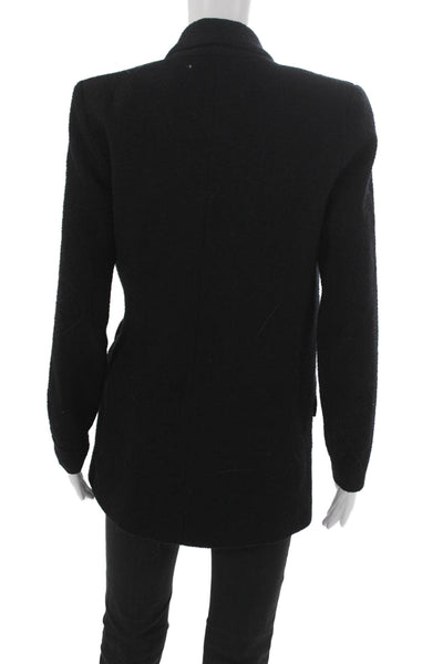 IRO Womens Black Blazer Tie Closure Cotton Wool Blend Long Sleeve Size 36