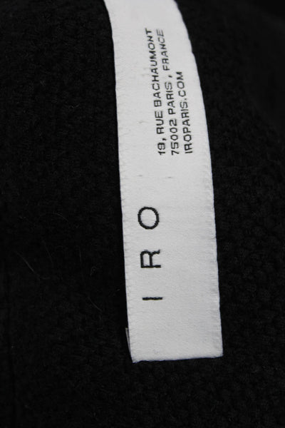 IRO Womens Black Blazer Tie Closure Cotton Wool Blend Long Sleeve Size 36