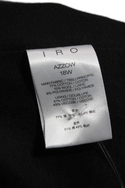IRO Womens Black Blazer Tie Closure Cotton Wool Blend Long Sleeve Size 36