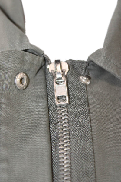 BB Dakota Womens Military Jacket Green Cotton Zip Long Sleeve Size S