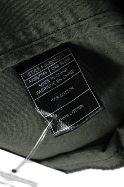 BB Dakota Womens Military Jacket Green Cotton Zip Long Sleeve Size S