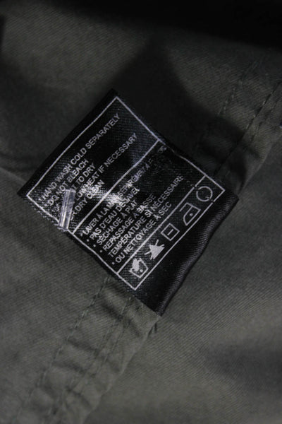 BB Dakota Womens Military Jacket Green Cotton Zip Long Sleeve Size S