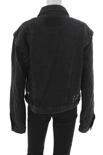 Ksubi Womens Basic Jacket Black Cotton Button Long Sleeve Size M