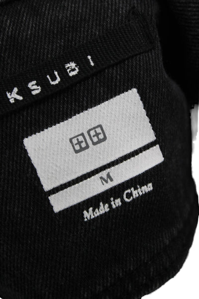 Ksubi Womens Basic Jacket Black Cotton Button Long Sleeve Size M