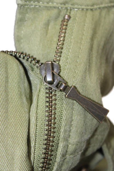 Anthropologie Womens Military Jacket Green Long Sleeve Size S