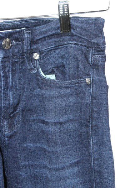 Good American Womens Skinny Jeans Blue Mid Rise Lyocell Button Size 24