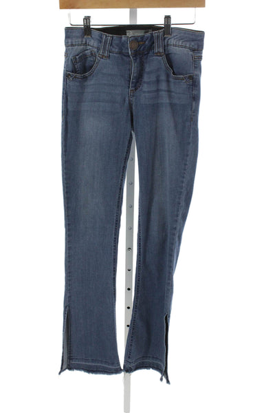 Wit & Wisdom Womens Ankle Jeans Blue Mid Rise Cotton Blend Button 30in Size 0