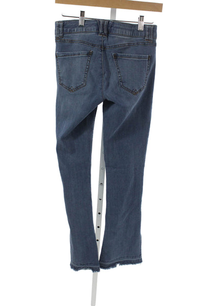 Wit & Wisdom Womens Ankle Jeans Blue Mid Rise Cotton Blend Button 30in Size 0