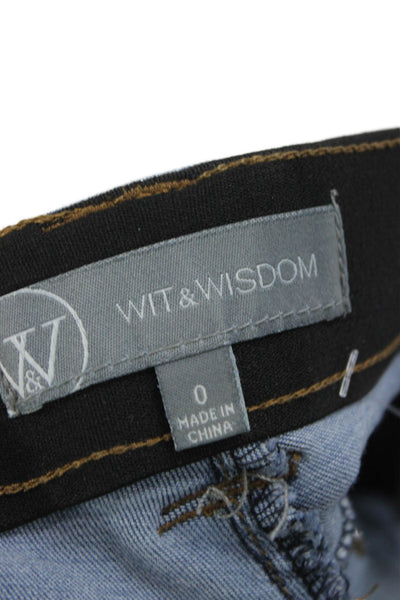 Wit & Wisdom Womens Ankle Jeans Blue Mid Rise Cotton Blend Button 30in Size 0