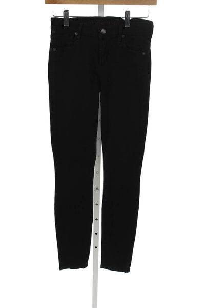 Citizens of Humanity Women Skinny Black Mid Rise Cotton Jeans Size 25