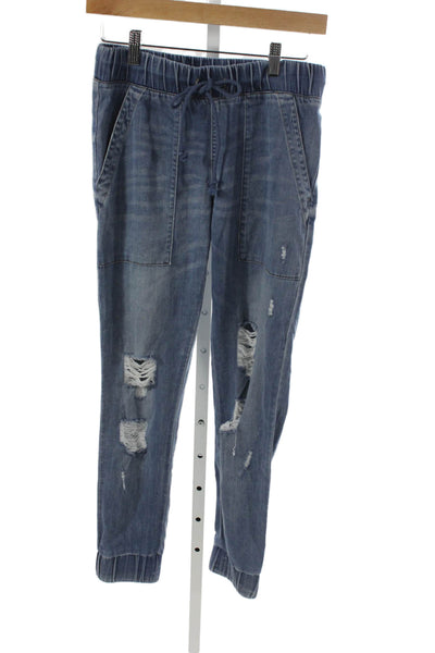 Bella Dahl Women Jogger Pants Blue Tencel Lyocell Mid Rise Size XS