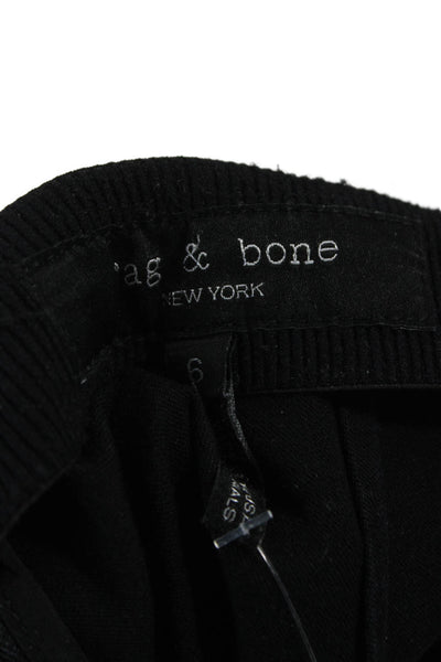 Rag & Bone Women Ankle Pants Black Cotton Zip Inseam 27 Size 6