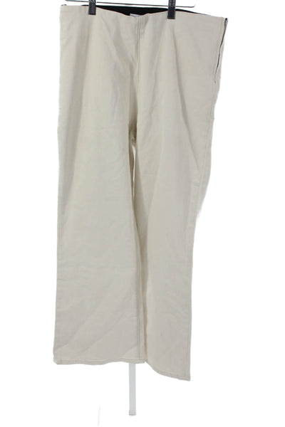 SPRWMN Womens Beige High Rise Dress Pants Zip Size L
