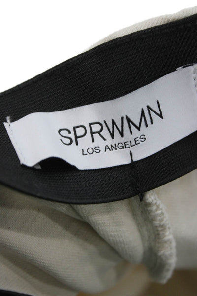 SPRWMN Womens Beige High Rise Dress Pants Zip Size L