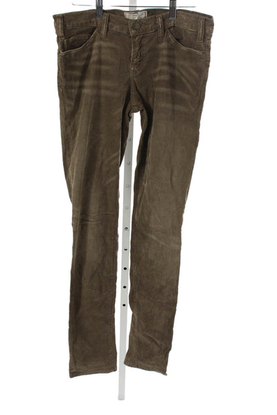 Current/Elliott Womens Skinny Jeans Brown Cotton Button Size 29