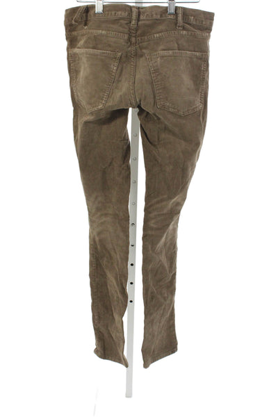 Current/Elliott Womens Skinny Jeans Brown Cotton Button Size 29