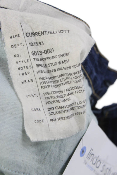 Current/Elliott Womens Boyfriend Shorts Blue Size 28