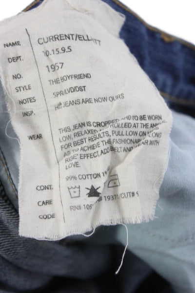 Current/Elliott Women Boyfriend Jeans Blue Mid Rise Size 29