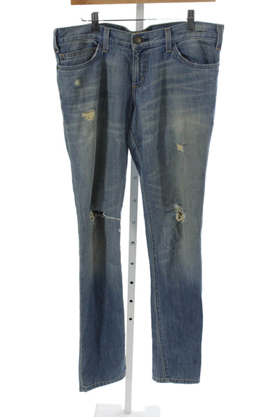 Current/Elliott Womens Skinny Jeans Blue Cotton Mid Rise Size 30