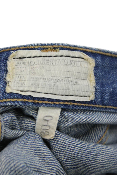 Current/Elliott Womens Skinny Jeans Blue Cotton Mid Rise Size 30