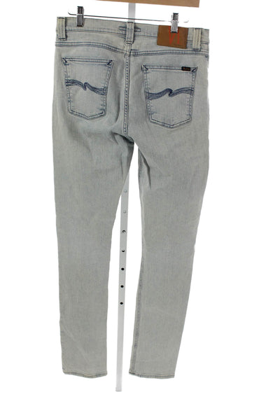 Nudie Jeans Co Mens Skinny Jeans Blue Cotton Zip Size 31