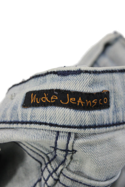 Nudie Jeans Co Mens Skinny Jeans Blue Cotton Zip Size 31