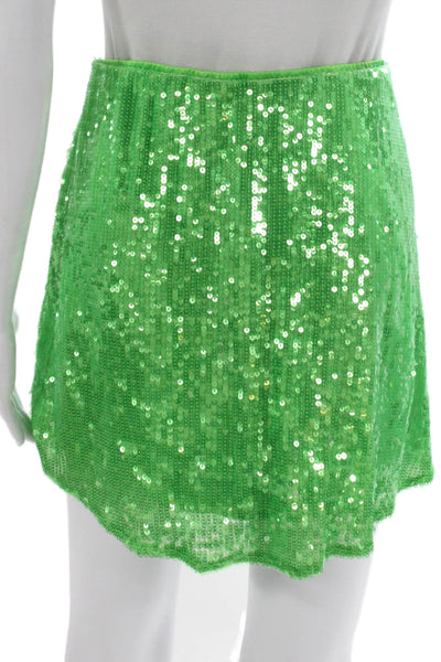 Show Me Your Mumu Womens Mini Skort Green Polyester Zip Size L