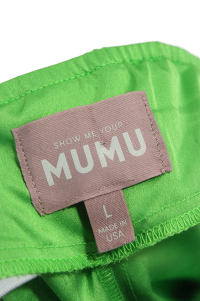Show Me Your Mumu Womens Mini Skort Green Polyester Zip Size L
