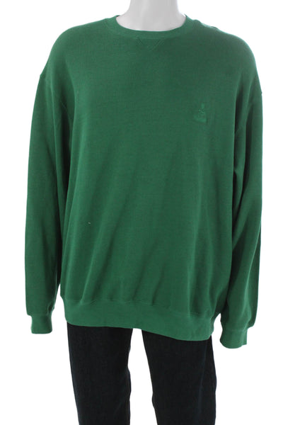 Faconnable Mens Green Cotton Pullover Sweatshirt Crewneck Long Sleeve Size XL