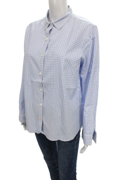 J. Mclaughlin Womens Collared Check Cotton Button-Up Long Sleeve Basic Size 12