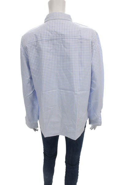 J. Mclaughlin Womens Collared Check Cotton Button-Up Long Sleeve Basic Size 12