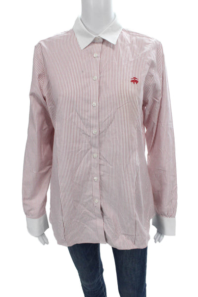 Brooks Brothers Womens Collared Striped Supima Cotton Button-Up Shirt Size 12
