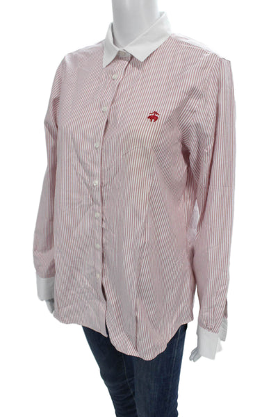 Brooks Brothers Womens Collared Striped Supima Cotton Button-Up Shirt Size 12