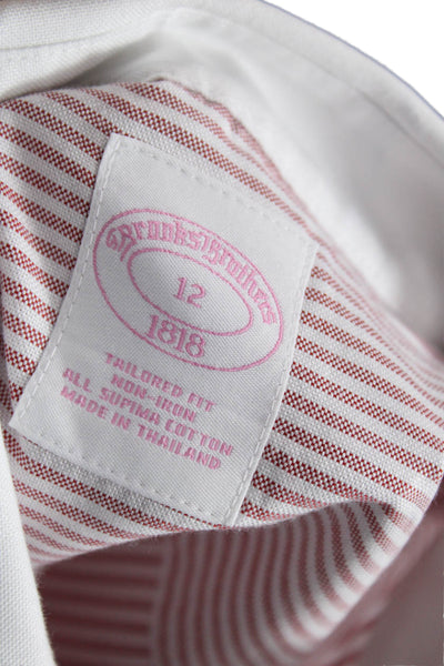 Brooks Brothers Womens Collared Striped Supima Cotton Button-Up Shirt Size 12