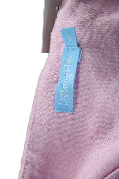 J. Mclaughlin Womens Pink Linen Sleeveless Boat Neck Shift Dress Knee Size M