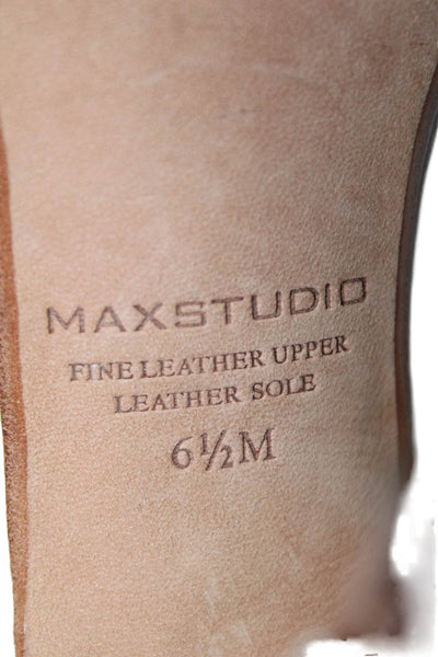Max Studio Womens Leather Cutout Detail Heels White Size 6.5