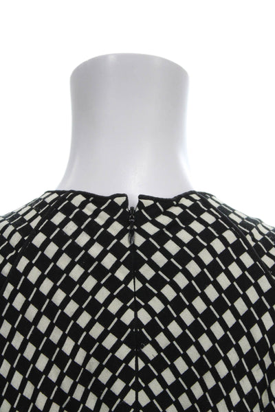 Proenza Schouler Women Tunic Black V-Neck Geometric Sleeveless Size 10