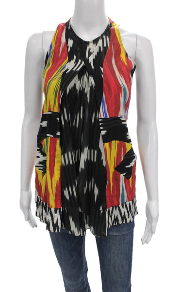 Altuzarra Women Silk Geometric Halter Tunic Multicolor Size 40