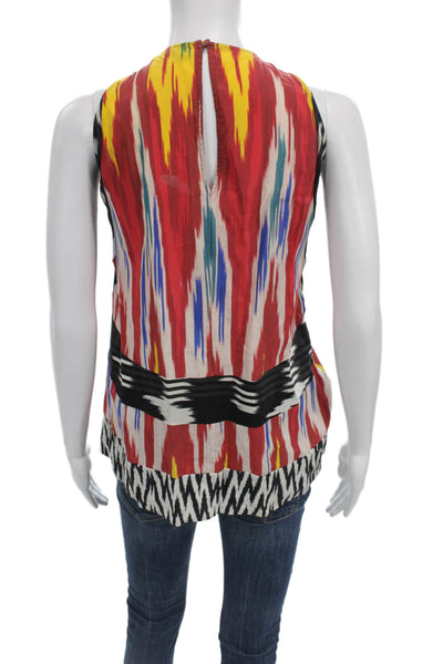 Altuzarra Women Silk Geometric Halter Tunic Multicolor Size 40