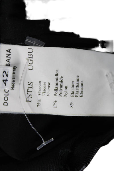 Dolce & Gabbana Women Straight Pencil Viscose Black Knee Length Skirt Size 42