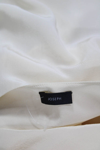 Joseph Women Silk Sleeveless Cowl Neck Tunic Blouse Ivory Size 40