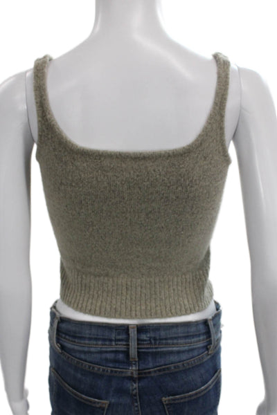 One Grey Day Womens Gray Cropped Tank Acrylic Square Neck Sleeveless Size XS