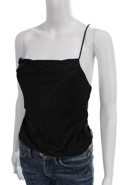 Zara Women One Shoulder Modal Tank Black Size XS