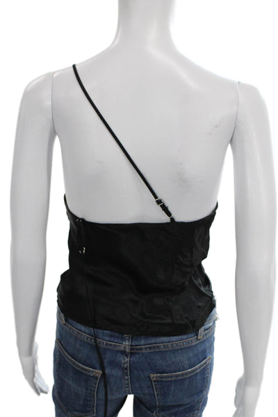 Zara Women One Shoulder Modal Tank Black Size XS