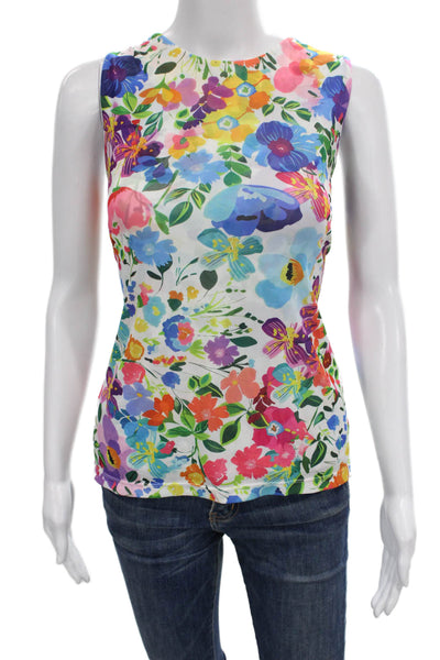 Jade Women Floral Multicolor Sleeveless Tank Polyester Size L